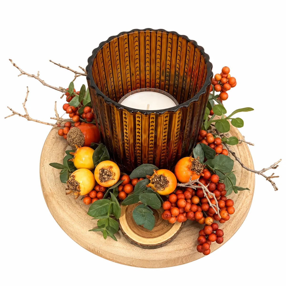 Dekogesteck Herbst im Glasleuchter
